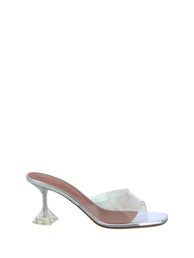 Shop Amina Muaddi Lupita Glass Sandals In Transparent