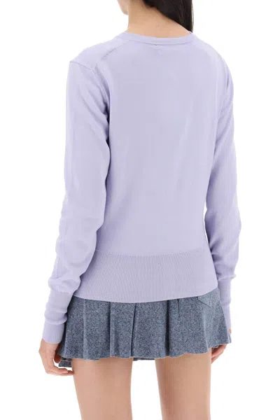 Shop Vivienne Westwood Bea Cardigan With Logo Embroidery In Lavender (purple)