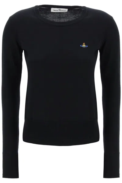 Shop Vivienne Westwood Embroidered Logo Pullover In Black (black)