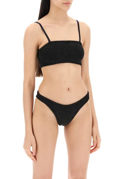 Shop Hunza G Gigi Bikini Set In Black Gold (black)