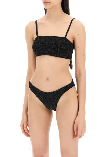 Shop Hunza G Gigi Bikini Set In Black Gold (black)