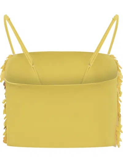 Shop Pinko Top With Sequins In Mult.giallo/verde