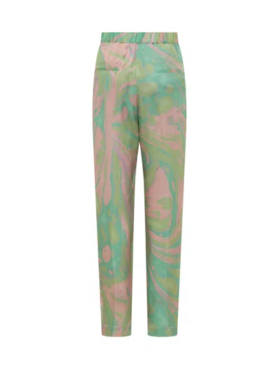 Shop Pinko Penati Pants In Mult.verde/rosa