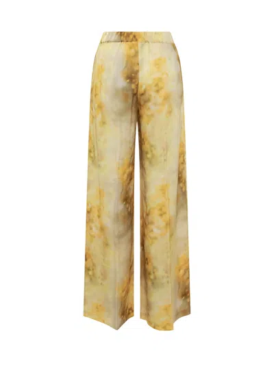 Shop Pinko Puntuale Trousers In Mult.giallo/verde