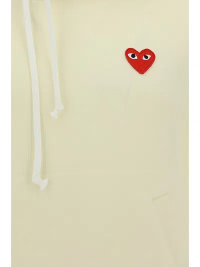 Shop Comme Des Garçons Play Play Hoodie In Ivory