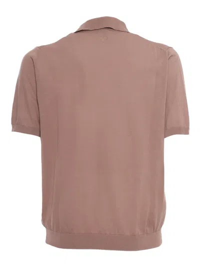 Shop Ballantyne Terracotta Polo Shirt In Brown