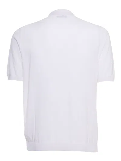 Ballantyne Knit Crew Neck T-shirt In White