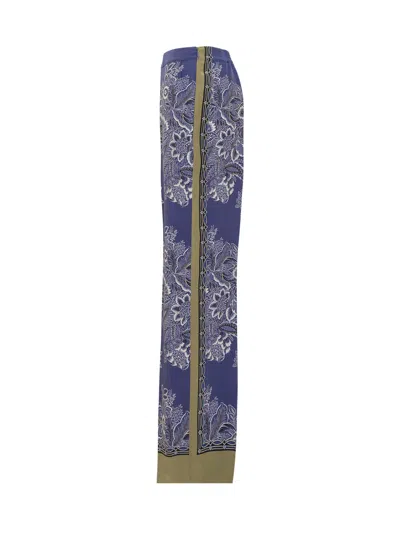 Shop Etro Bouquet Bandana Trousers In Fdo Blu