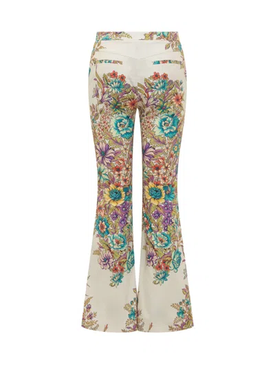 Shop Etro Bouquet Trousers In Fdo Bianco