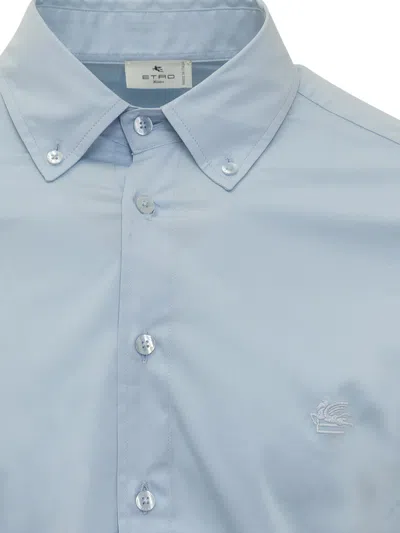 Shop Etro Fuji Shirt In Azzurro