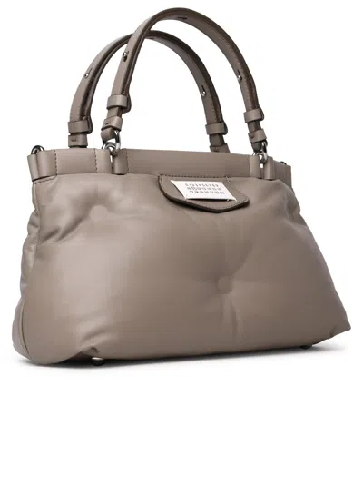 Shop Maison Margiela Glam Slam Dove Grey Leather Bag