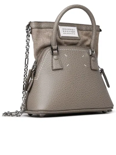 Shop Maison Margiela Micro 5ac Classique Bag In Dove-gray Leather In Grey