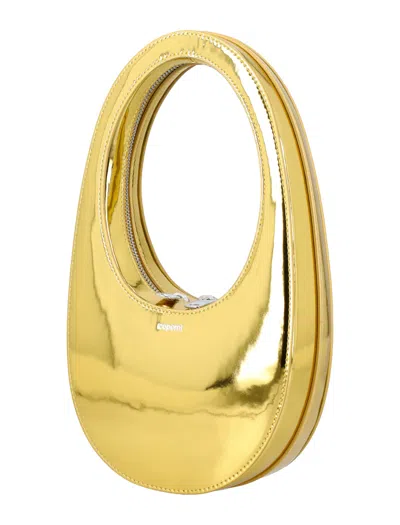 Shop Coperni Metallic Mini Swipe In Gold