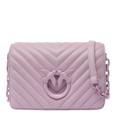 Shop Pinko Mini Love Click Crossbody Bag In Purple