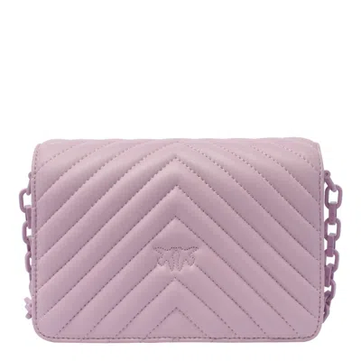 Shop Pinko Mini Love Click Crossbody Bag In Purple