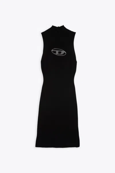 Shop Diesel M-onerva Black Rib-knitted Turtleneck Dress- M Onerva In Nero