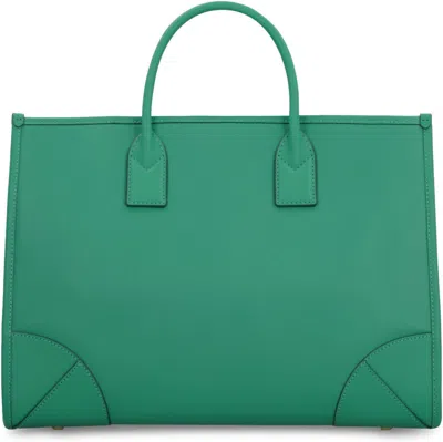 Shop Mcm München Leather Tote In Green