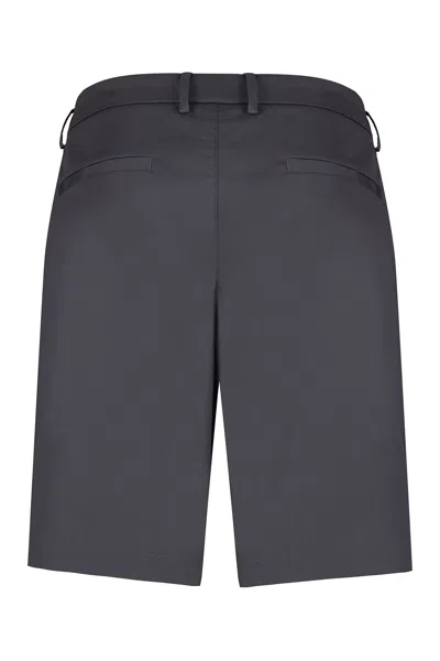 Shop Hugo Boss Cotton Bermuda Shorts In Grey