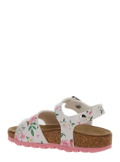 Shop Monnalisa Multicolor Sandals With Floreal Print In Polyurethane Girl In White
