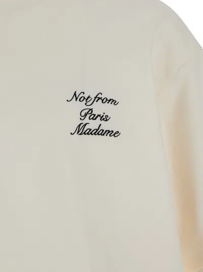Shop Drôle De Monsieur White Crew Neck T-shirt With Print In Cotton Man