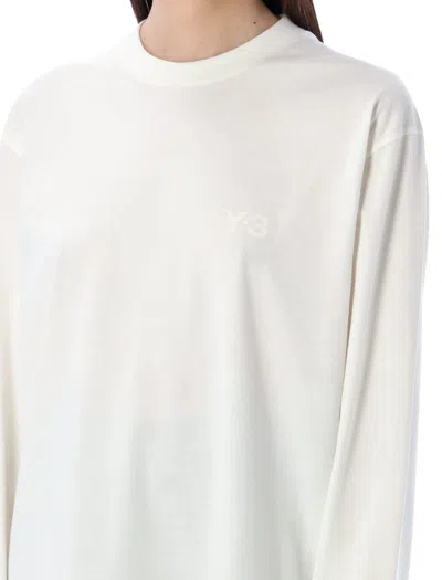 Shop Y-3 Long Sleeves Logo T-shirt In White