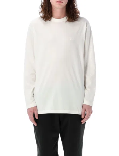 Shop Y-3 Long Sleeves Logo T-shirt In White