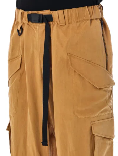 Shop Y-3 Belted Cargo Pants In Tobacco