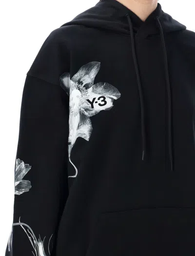 Shop Y-3 Graphich French Terry Hoodie In Black