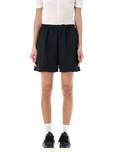Shop Y-3 Tech Seersucker Shorts In Black