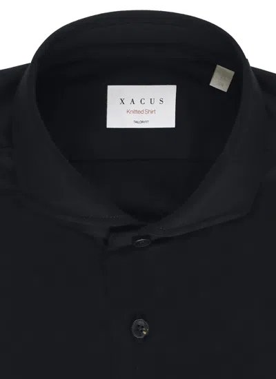 Shop Xacus Knitted Shirt In Black