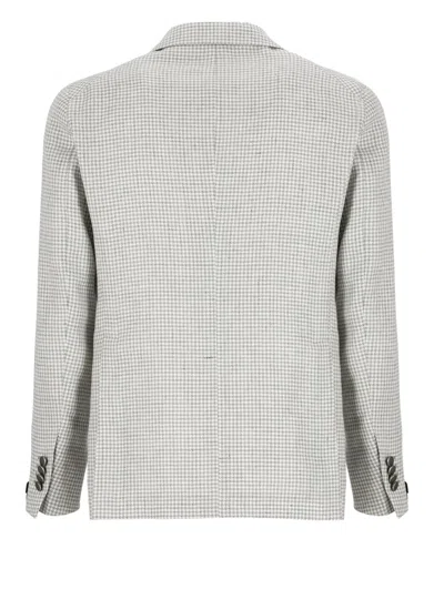 Shop Tagliatore Linen And Virgin Wool Jacket In Grey