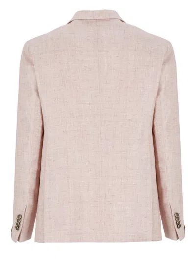 Shop Tagliatore Linen And Cotton Jacket In Pink