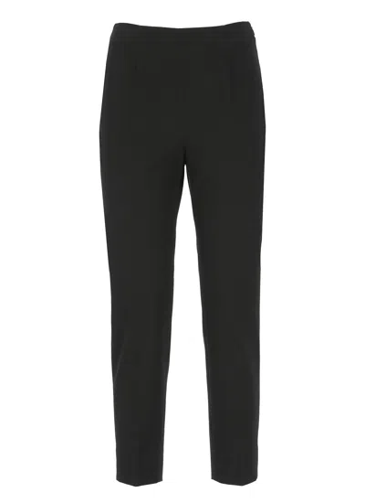 Shop Peserico Cotton Trousers In Black