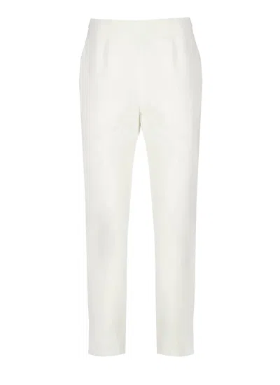 Shop Peserico Cotton Trousers In White