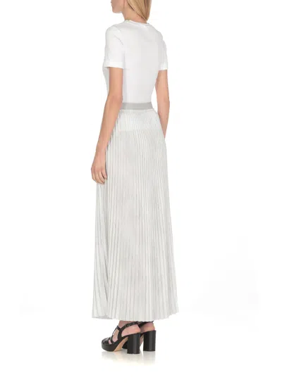 Shop Peserico Pleated Skirt In Grey