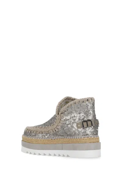 Shop Mou Eskimo Jute Sneakers In Grey