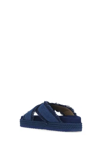 Shop Mou Criss-cross Sandals In Blue