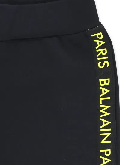 Shop Balmain Two Piece Jumpsuit With Logo In Black