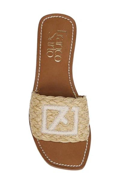 Shop Franco Sarto Tina Raffia Slide Sandal In Natural Beige
