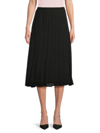 Shop Nanette Lepore Women's Knit A Line Midi Skirt In Very Black