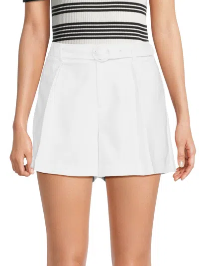 Shop Saks Fifth Avenue Women's High Rise Belted Shorts In White