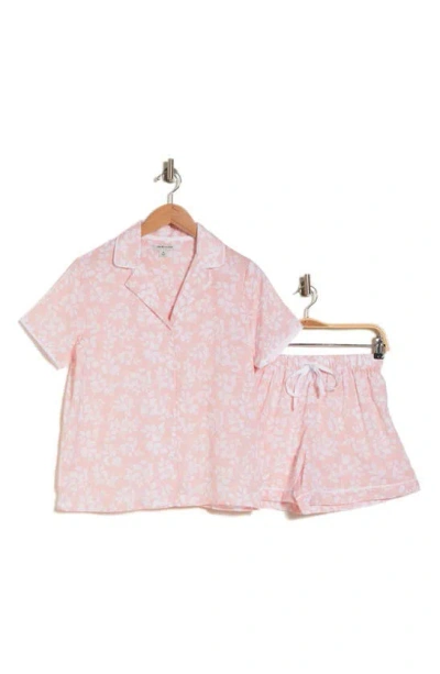 Shop Anne Klein Boxer Short Pajama Set In Pink Floral