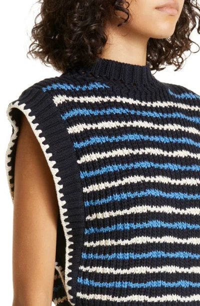 Shop Veronica Beard Tarina Sweater Vest In Navy Multi
