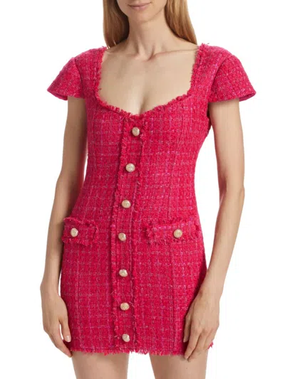 Shop Generation Love Women's Quincy Tweed Mini Dress In Hot Pink
