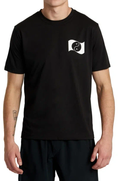 Shop Rvca Balance Banner Graphic Performance T-shirt In Black
