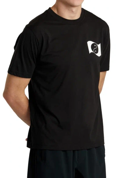 Shop Rvca Balance Banner Graphic Performance T-shirt In Black