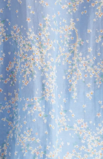 Shop Papinelle Cheri Blossom Cotton & Silk Short Pajamas In Powder Blue