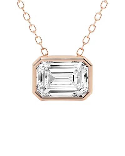 Shop Lab Grown Diamonds 14k Rose Gold 1.50 Ct. Tw. Lab-grown Diamond Solitaire Pendant