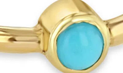 Shop Zoë Chicco Turquoise Bezel Single Ear Cuff In Yellow Gold
