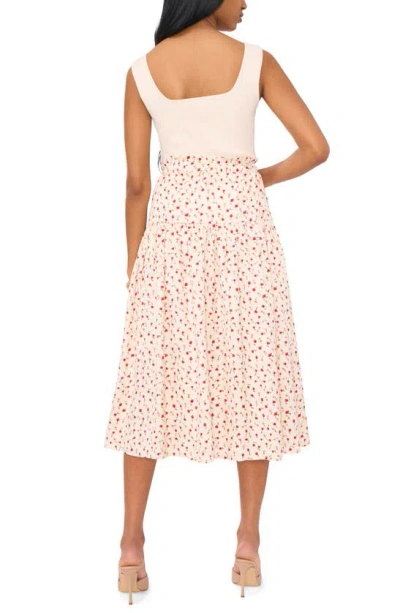 Shop 1.state Rose Print Midi Skirt In New Ivory